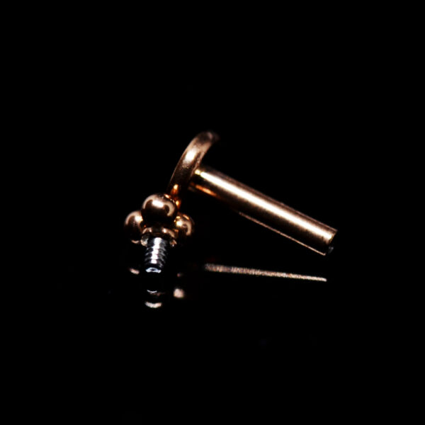 Titanium Internal Thread Piercing with 3 Gold-Colored Dots