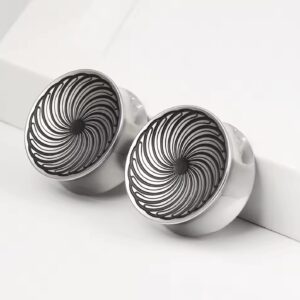 Stainless Steel Spiral Engraved Plugs - Imagen 4