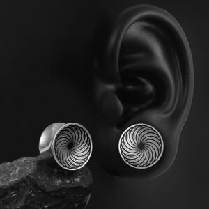 Stainless Steel Spiral Engraved Plugs - Imagen 5