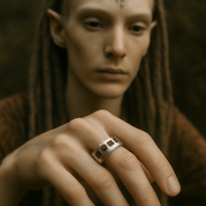 Ritual Ring Vacamuerta Nº3 – Sterling Silver & Atacama Meteorite - Imagen 3