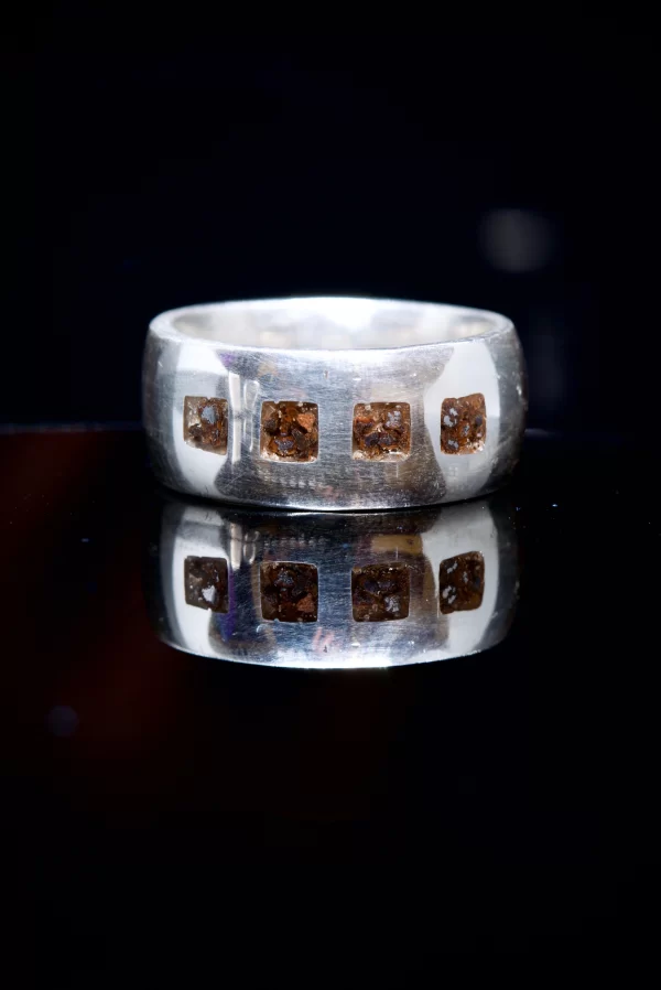 Ritual Ring Vacamuerta Nº3 – Sterling Silver & Atacama Meteorite